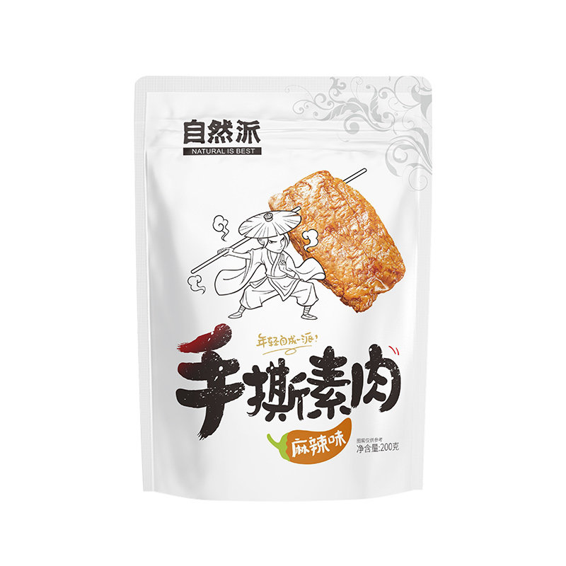自然派200g泡椒味微辣手撕素肉
