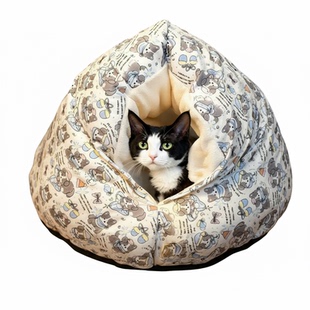 Rosin冬季保暖加厚德文无毛幼猫躲猫猫创意封闭式鸡屁股粽子猫窝