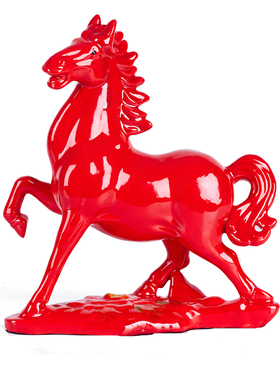 陶瓷办公室乔迁礼品红色工艺品