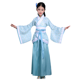 儿童古装仙女装唐装汉服曲裾贵妃装三国唐朝秦汉女童表汉服演出服