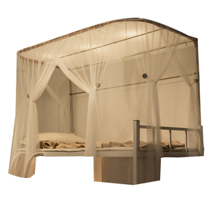 慕兮学生宿舍上铺三开门U型轨道加密蚊帐大学寝室单人高低床纱帐