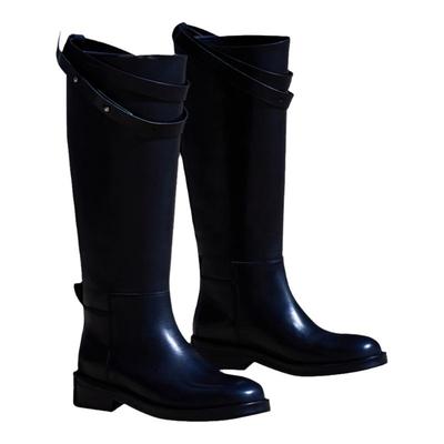 北美产重工油蜡牛皮手工骑士靴