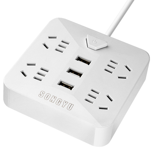 双头两脚插座两孔排插板插排两项接线板插板2脚二孔两插头插线板