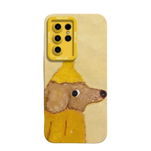 可爱黄帽小狗适用三星galaxyS24手机壳三星S24Ultra保护壳全包瞳眼壳S24+防摔S23Ultra硅胶壳s22男女卡通个性
