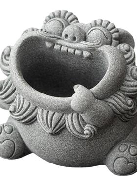 晨翔青砂石风狮爷钥匙收纳摆件