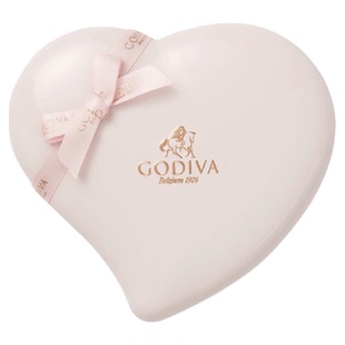 GODIVA歌帝梵粉色心形铁盒巧克力喜糖生日礼盒