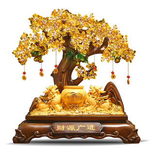 貔貅招财聚宝盆摆件客厅酒柜发财树聚财装饰品店铺收银台开业礼物