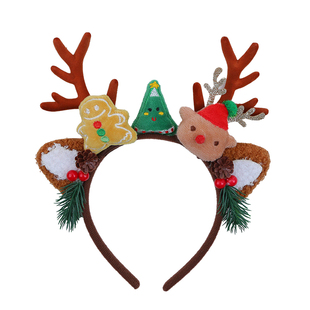 圣诞头饰可爱麋鹿发箍饰品圣诞节装饰圣诞帽鹿角头箍发饰成人配饰