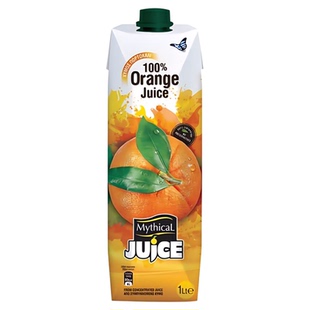 希腊原装进口米修斯果汁橙汁1L*2盒纯果蔬汁饮料调酒商用橙c美式