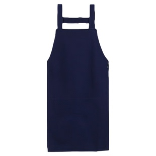 新款围裙厨房家用日式美甲工作服上班薄款男士女深蓝餐饮定制防水