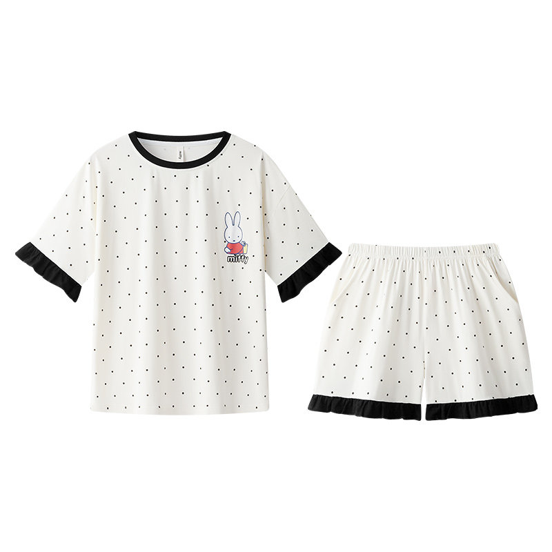 宫蝶【凉感型】米菲纯棉短袖短裤睡衣女款夏季可爱卡通家居服套装