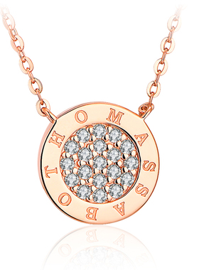 玫瑰金莫桑钻银项链女款