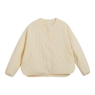 Unbleu工装棉服女冬季宽松休闲杏色防风外套女装秋季新款上衣