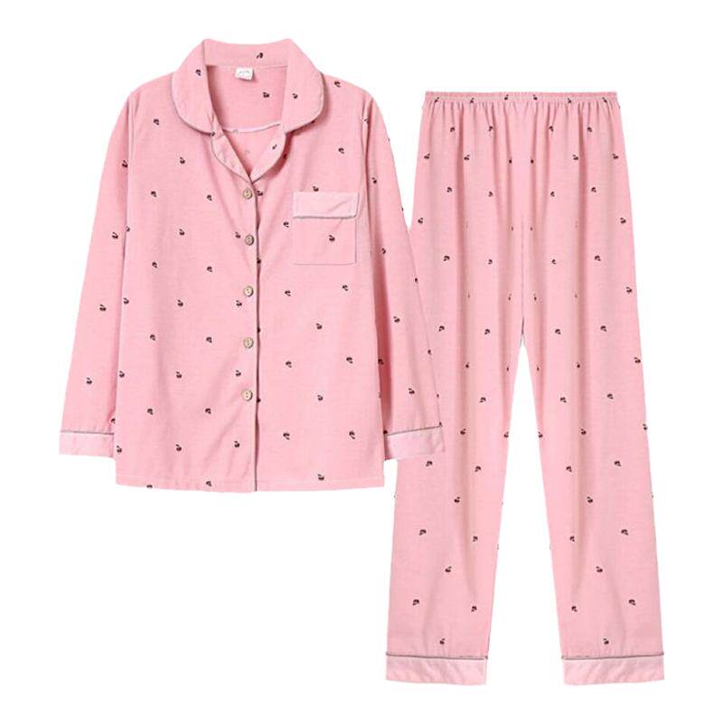 睡衣女春秋款纯棉长袖可外穿秋冬睡衣/家居服套装