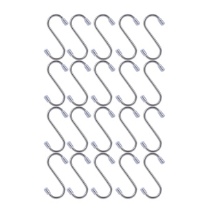 20个不锈钢s型挂钩壁挂衣帽钩s挂钩s勾挂腊肉厨房免打孔s钩子