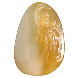 新疆和田玉糖羊脂白玉且末料吊坠手把件玉石坠子貔貅观音直播间