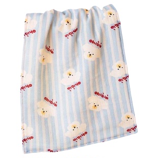 100% 纯棉条纹小狗毛巾方巾套装 2025 新款柔软家用宝宝成人通用