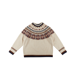 【王博文同款】散养文化费尔岛毛衫跨年复古提花毛衣冬中性风上衣