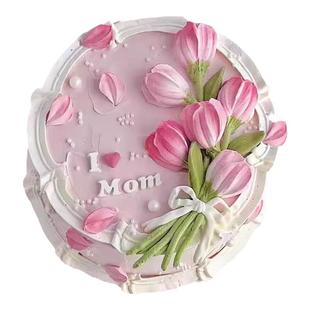 母亲节刮刀花模具郁金香格桑花蛋糕硅胶花瓣模具五瓣花翻糖巧克力