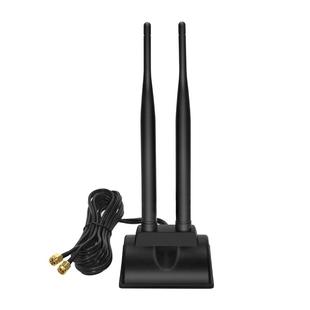SSU 2.4G/5G双频天线6DB全向高增益延长天线无线网卡天线WIFI路由器天线带磁吸底座带延长线2米SMA内孔