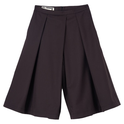 ALL BEINGS2025AW秋冬新品深巧克力色羊毛A摆休闲宽松半身裙裤女