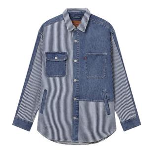 【商场同款】Levi's李维斯男士美式复古休闲条纹牛仔衬衫003MO