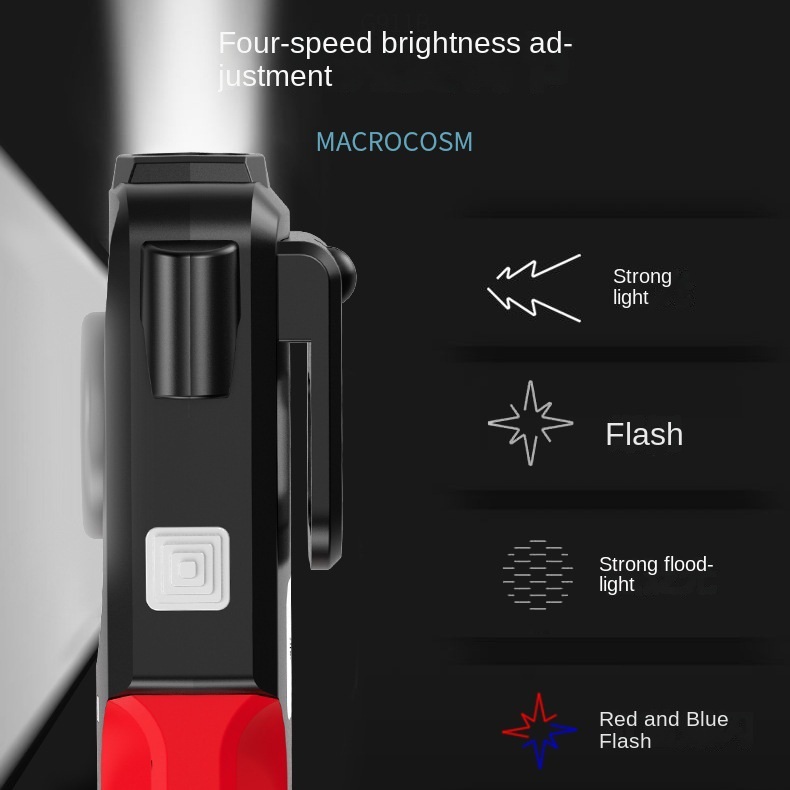 led手电筒充电便携长续航强光超亮户外专用多功能应急锤子工作灯