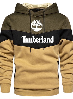 Men's color blocking hooded simple sweater男拼色连帽简约卫衣