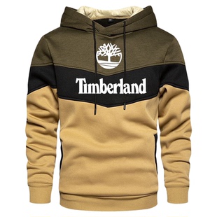 Men's color blocking hooded simple sweater男拼色连帽简约卫衣