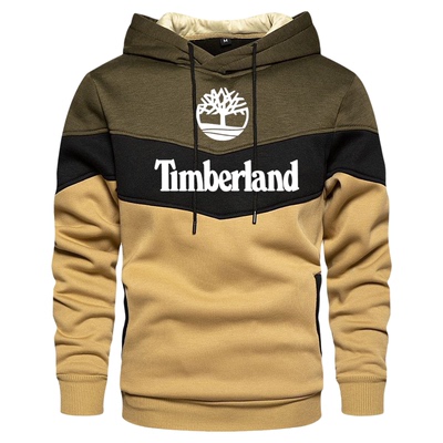 Men's color blocking hooded simple sweater男拼色连帽简约卫衣