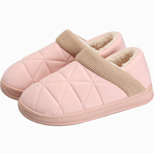 2025新款包跟棉拖鞋秋冬季女居家用保暖加绒男室内厚底棉鞋办公室