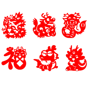 剪纸儿童手工非遗活动2025专用红纸diy新年装饰窗花底稿图案蛇年