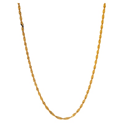 旭平【鎏金幻影】金色双编水波纹裸链满天星项链女素链叠戴锁骨链