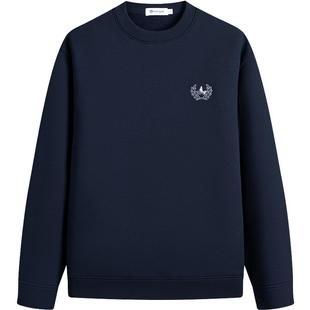 Navigare意大利小帆船休闲加绒长袖卫衣男秋冬新款圆领套头T恤衫