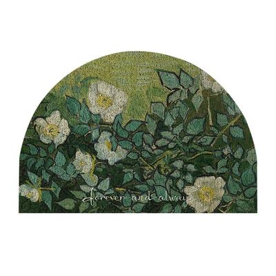 梵高名画丝圈半圆地垫玄关入户门