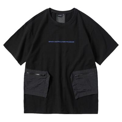 机能风多口袋拼接潮流五分袖工装