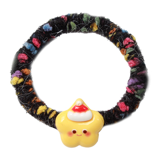 圣诞节彩色毛绒发圈可爱雪人星星发绳甜美女童头绳橡皮筋儿童发饰