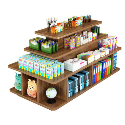 中岛展示柜文具店文创产品陈列货架烟酒超市零食堆头促销流水台