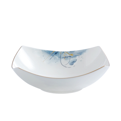 家用7英寸四角方形深菜盘大容量