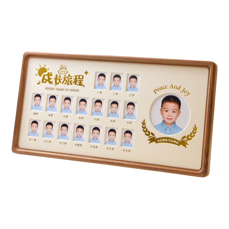 儿童成长记录相框宝宝周岁纪念校园时光1岁到18岁证件照相册摆台