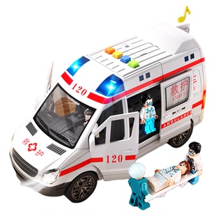 儿童120救护车警车玩具男孩超大号仿真滑行汽车模型宝宝生日礼物3