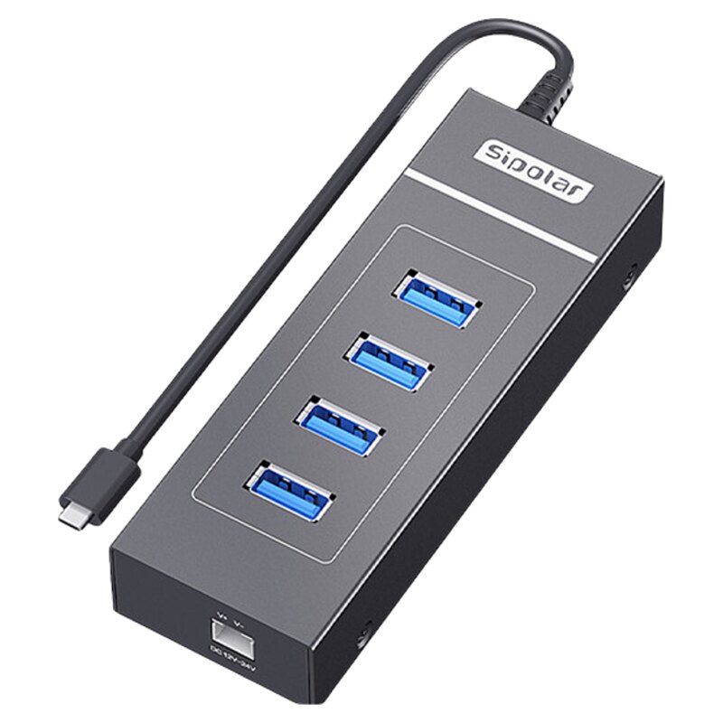 西普莱A-4U30M1工业级USB3.0集线器4口笔记本台式机扩展支持12至24V连接器供电