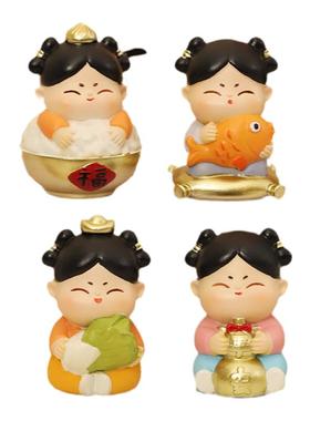 唐小圆纳财可爱摆件国潮风中式