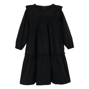 女童春装荷叶边新款连衣裙2026春款中大童长袖蛋糕裙女孩棉布裙子