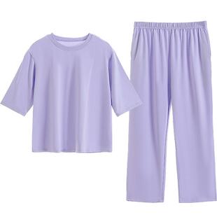 纯棉睡衣2026新款睡衣夏季可外穿女士薄款大码短袖短裤家居服套装