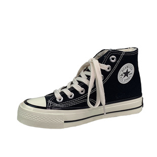 2026春季新品男款士学生休闲鞋百搭韩版潮高帮帆布鞋加绒保暖棉鞋