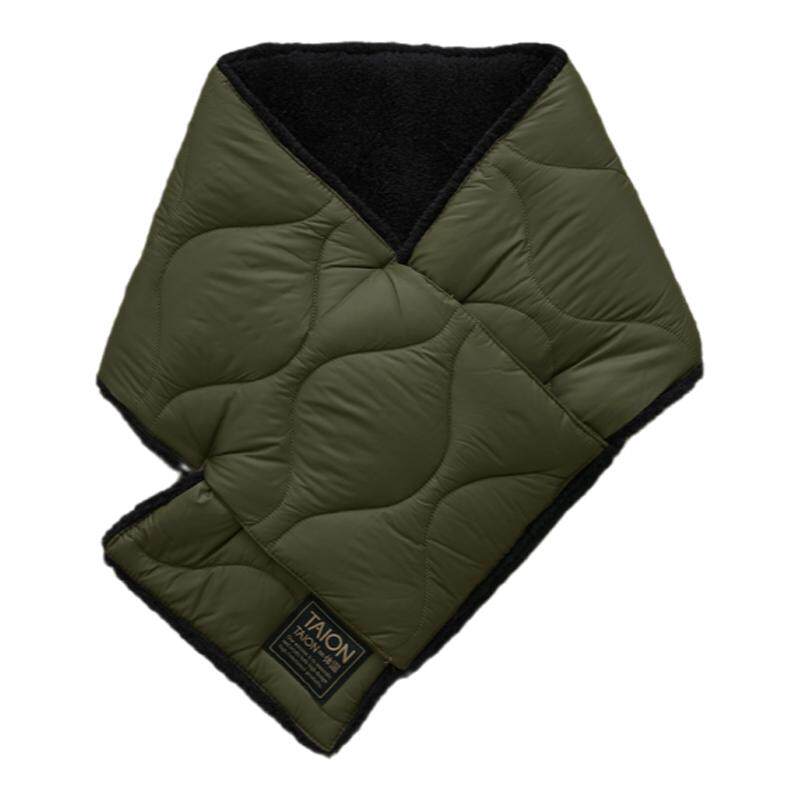 现货 TAION REVERSIBLE DOWN SCARF 军事线双面羽绒抓绒保暖围巾