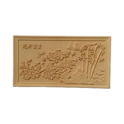 EPS泡沫发泡陶瓷 外墙装饰别墅迎门墙新款中式浮雕画自建房 定制