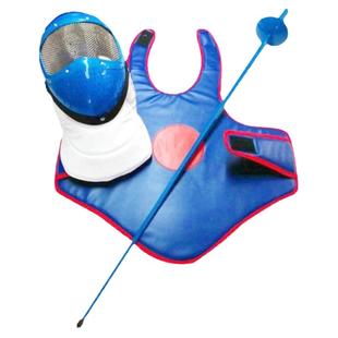 儿童击剑塑料感应花剑重剑佩剑有声三件套塑料面罩塑料护胸