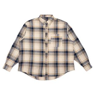 FLYBOY胡来波 美式复古格子衬衫格纹加厚宽松秋冬衬衣外套男秋冬